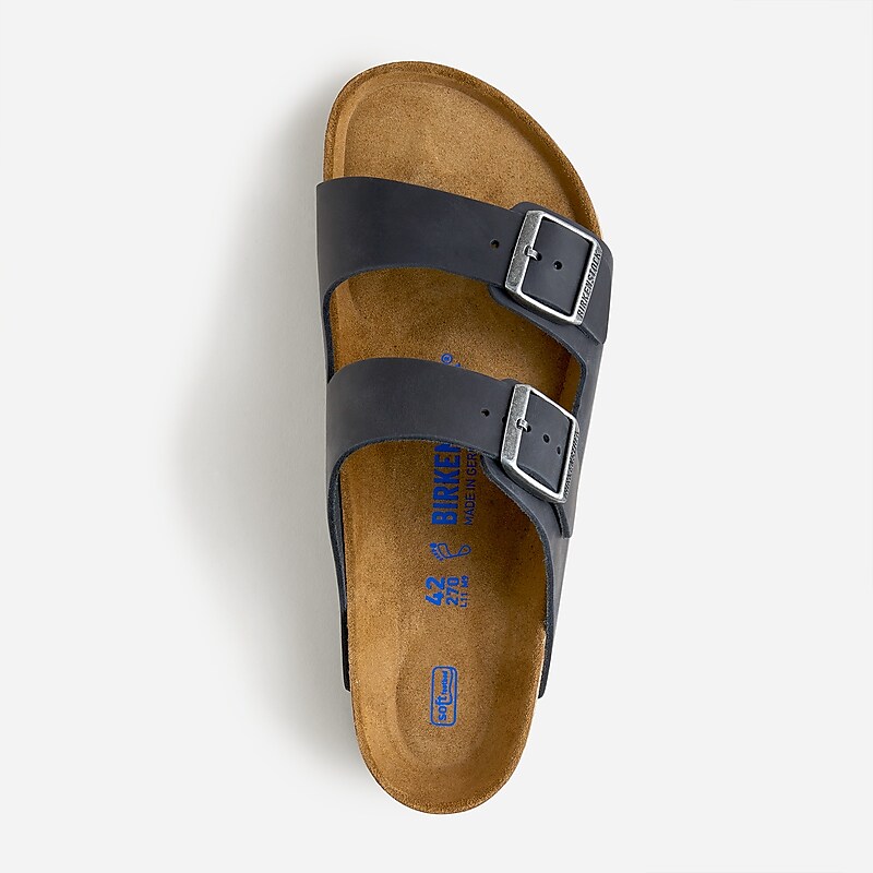 J.Crew Birkenstock® Arizona soft-footbed sandals Black Oiled Leather Factory Promo | 69TSHMBWI
