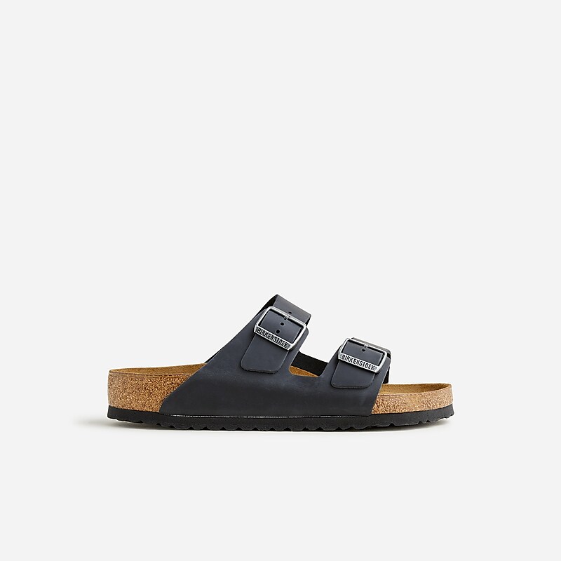 J.Crew Birkenstock® Arizona soft-footbed sandals Black Oiled Leather Factory Promo | 69TSHMBWI