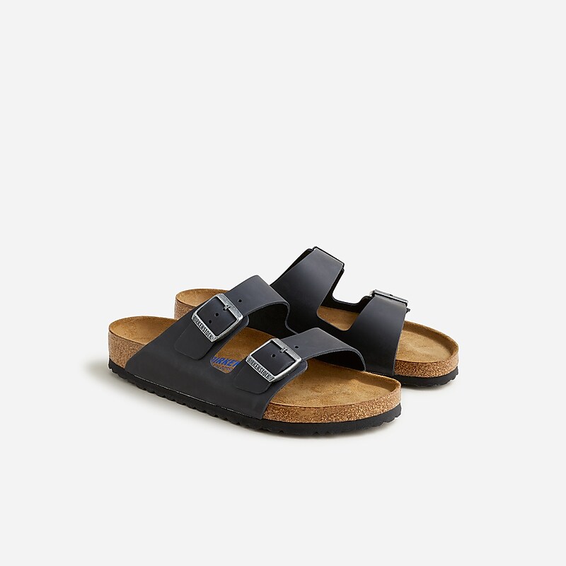 J.Crew Birkenstock® Arizona soft-footbed sandals Black Oiled Leather Factory Promo | 69TSHMBWI