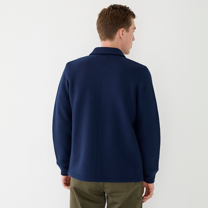 J.Crew Boiled merino wool coach's sweater-jacket Navy Online | 81XWPUHQO