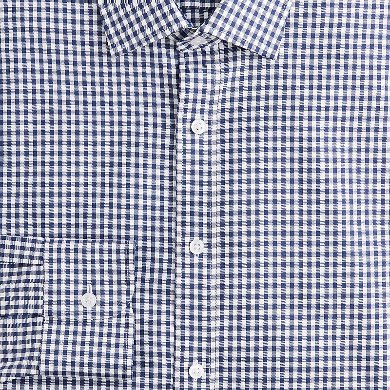 J.Crew Bowery performance stretch dress shirt with spread collar Toby Gingham White Navy Clearance | 32KZCENQJ