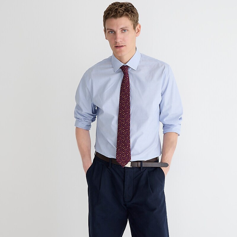J.Crew Bowery wrinkle-free dress shirt with point collar Fairweather Blue Outlet | 97JWKSPYH