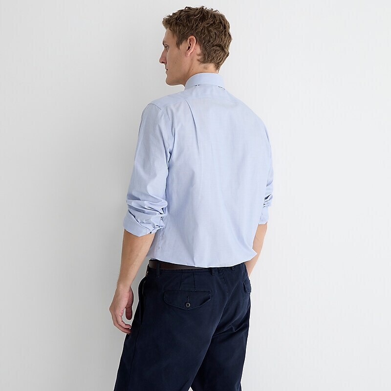 J.Crew Bowery wrinkle-free dress shirt with point collar Fairweather Blue Outlet | 97JWKSPYH