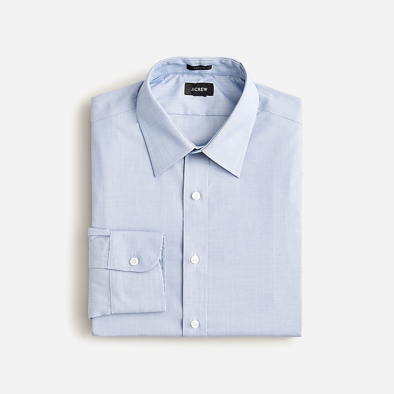 J.Crew Bowery wrinkle-free dress shirt with point collar Fairweather Blue Outlet | 97JWKSPYH