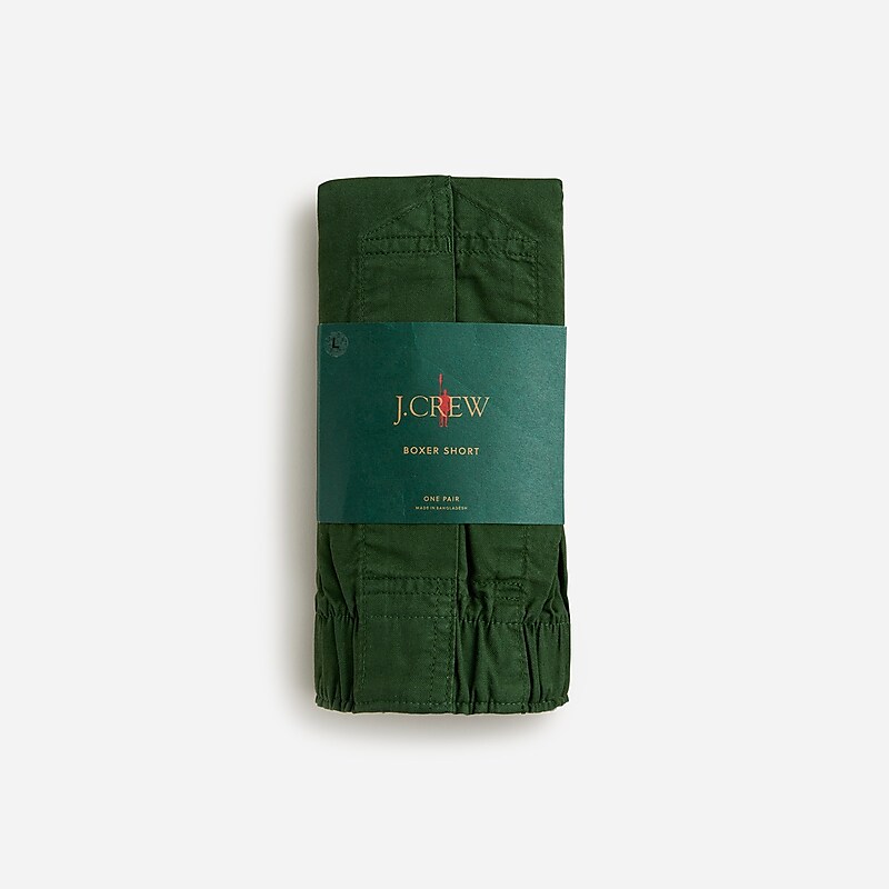 J.Crew Boxer shorts in Broken-in organic cotton oxford Championship Green Factory Promo | 68NLITXWM