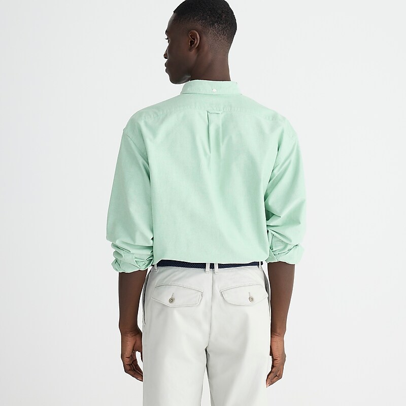J.Crew Broken-in organic cotton oxford shirt Warm Clover Oxford Clearance | 45ENDZCMG