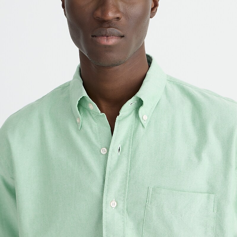 J.Crew Broken-in organic cotton oxford shirt Warm Clover Oxford Clearance | 45ENDZCMG
