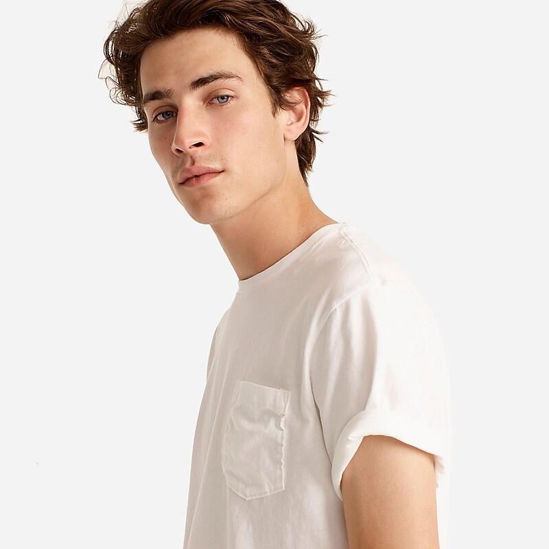 J.Crew Broken-in short-sleeve pocket T-shirt White Online | 83QSAGEON