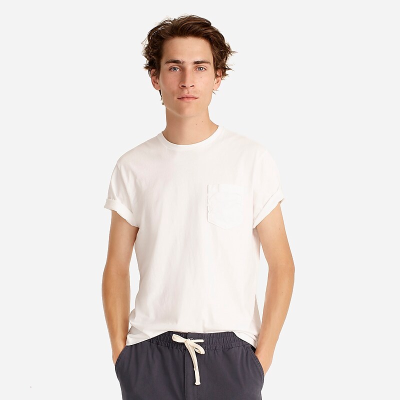 J.Crew Broken-in short-sleeve pocket T-shirt White Online | 83QSAGEON