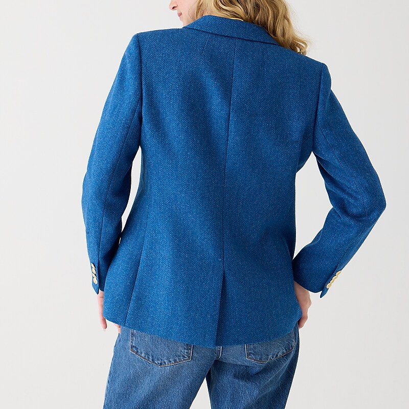 J.Crew Brynn blazer in blue herringbone English wool Aqua Blue Herringbone Clearance | 45JDKYVTX