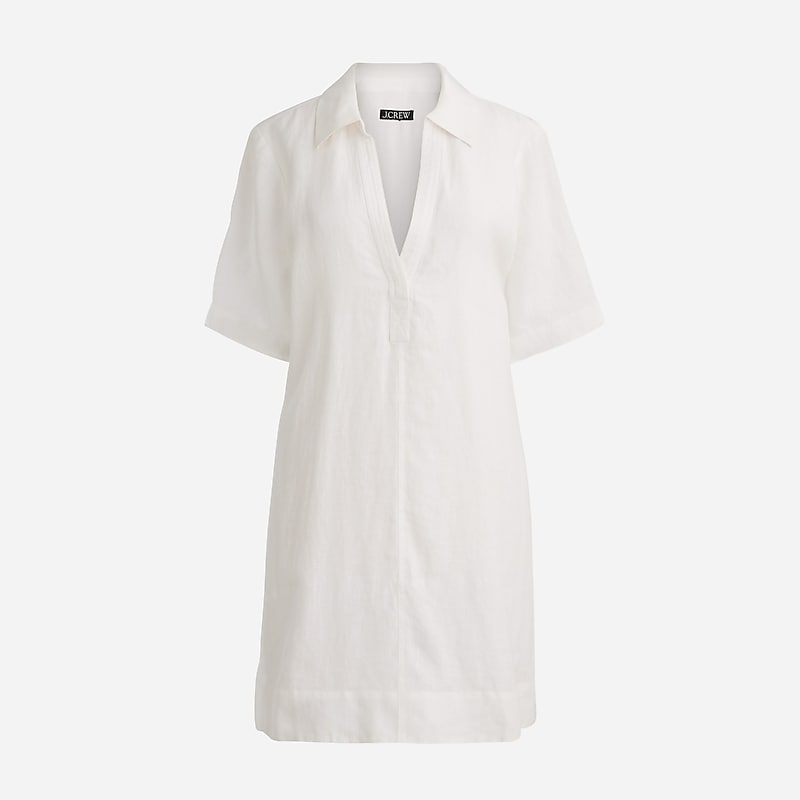 J.Crew Bungalow popover dress linen White Clearance | 31EXARMBS