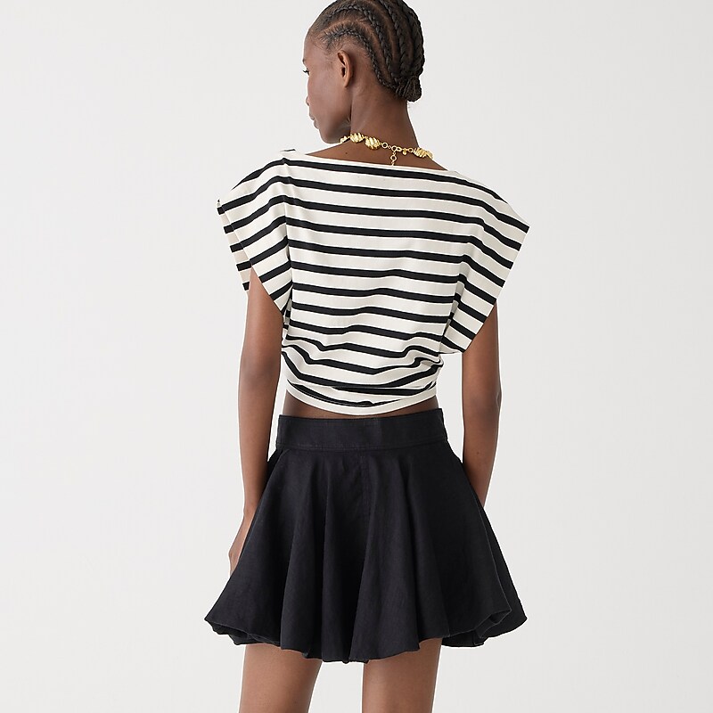 J.Crew Button-up mini skirt in linen Black Outlet Online | 70ZOKCRGL