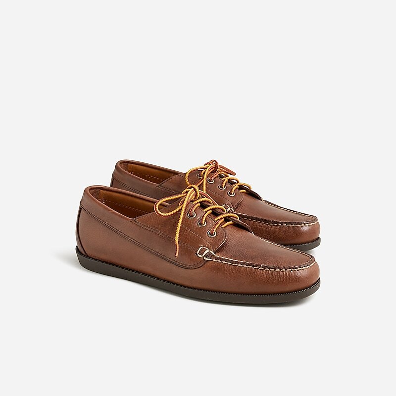 J.Crew Camp shoes in leather Rustic Brown Outlet Online | 74OLATPFB