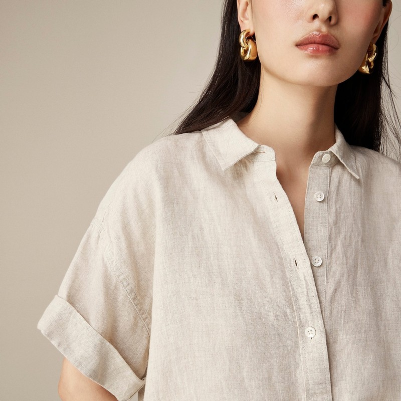 J.Crew Capitaine shirt in Baird McNutt Irish linen Flax Clearance | 32UYGLTEI