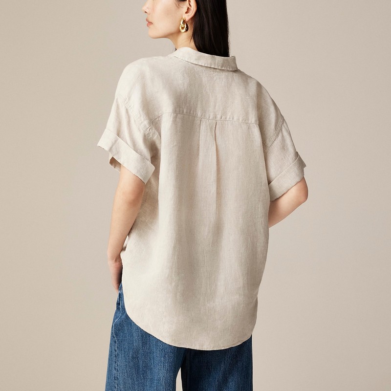 J.Crew Capitaine shirt in Baird McNutt Irish linen Flax Clearance | 32UYGLTEI