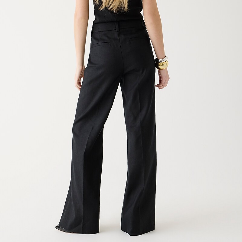 J.Crew Carolina flare pant in stretch linen blend Black Outlet Online | 72RKWHMLP