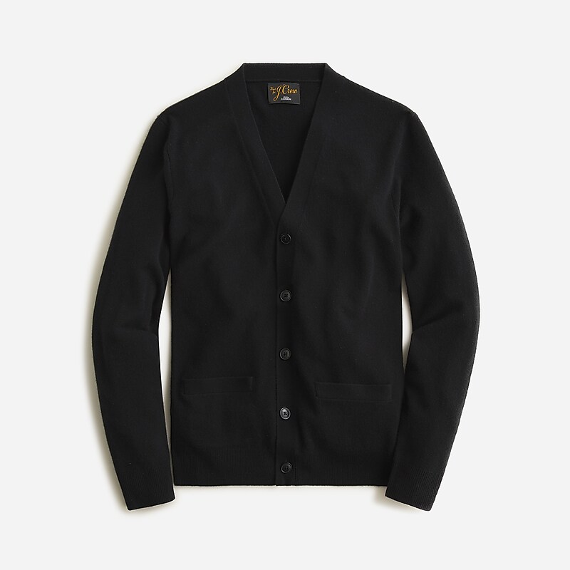 J.Crew Cashmere V-neck cardigan sweater Black Factory Outlet | 50BHIUJVR