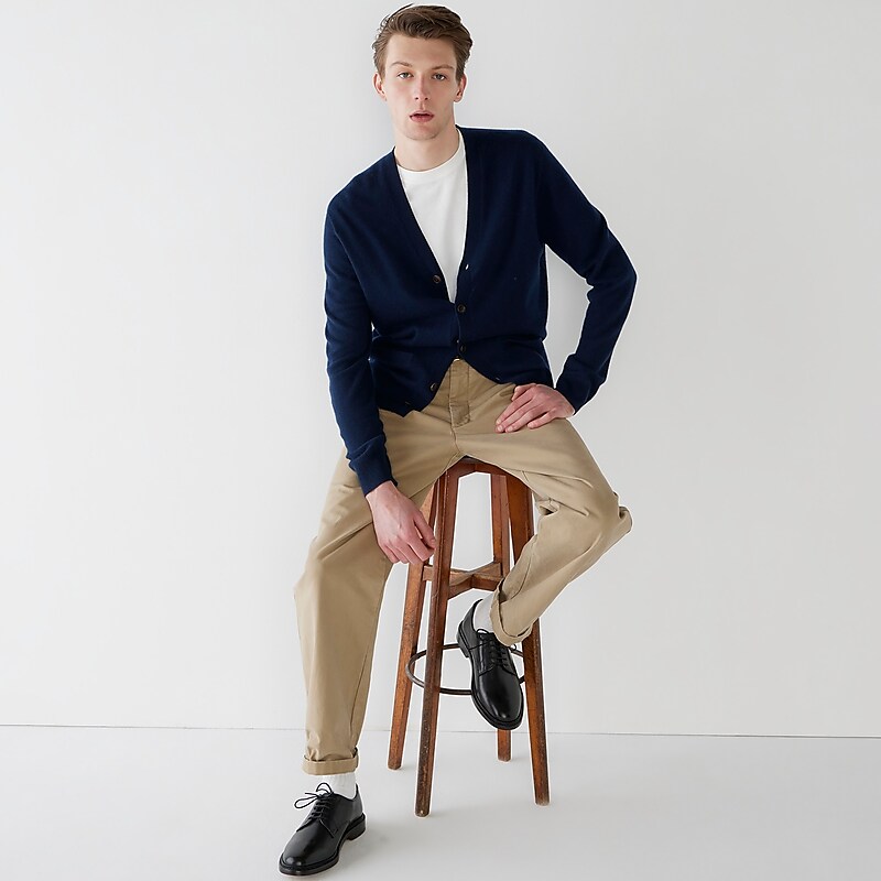 J.Crew Cashmere V-neck cardigan sweater Navy Online | 07VWRFSQA