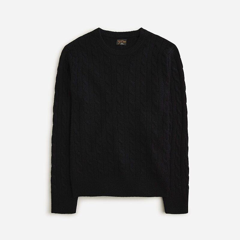 J.Crew Cashmere cable-knit sweater Black Clearance | 39XMVPEJR