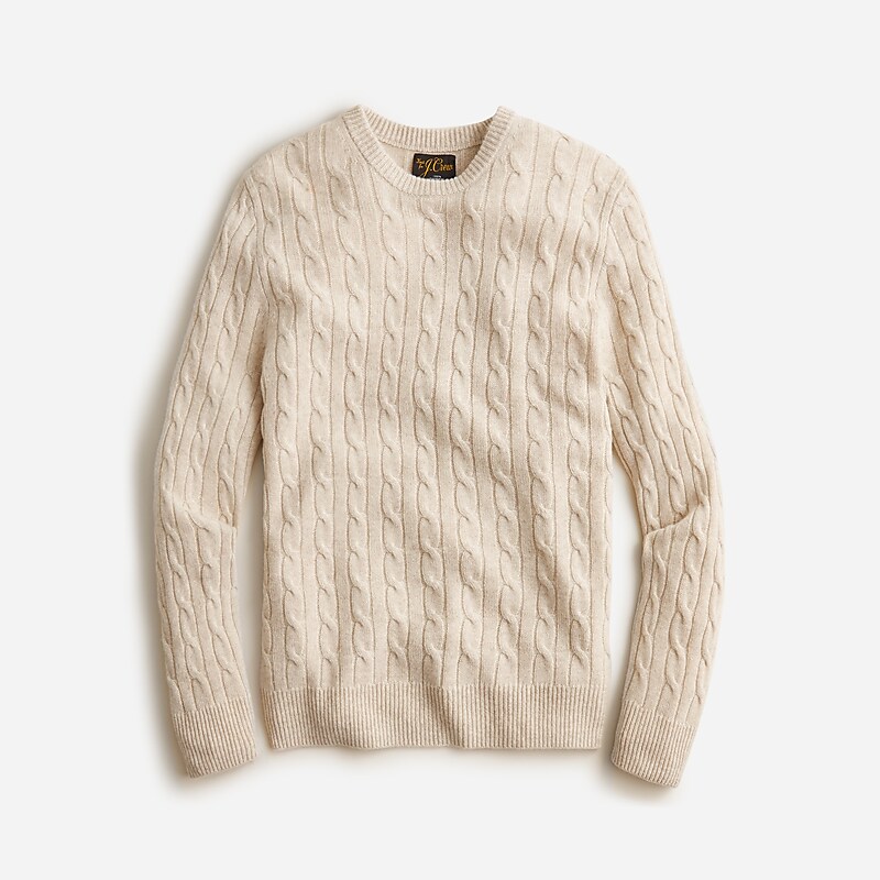 J.Crew Cashmere cable-knit sweater Hthr Birch Online | 01VNRYHIO