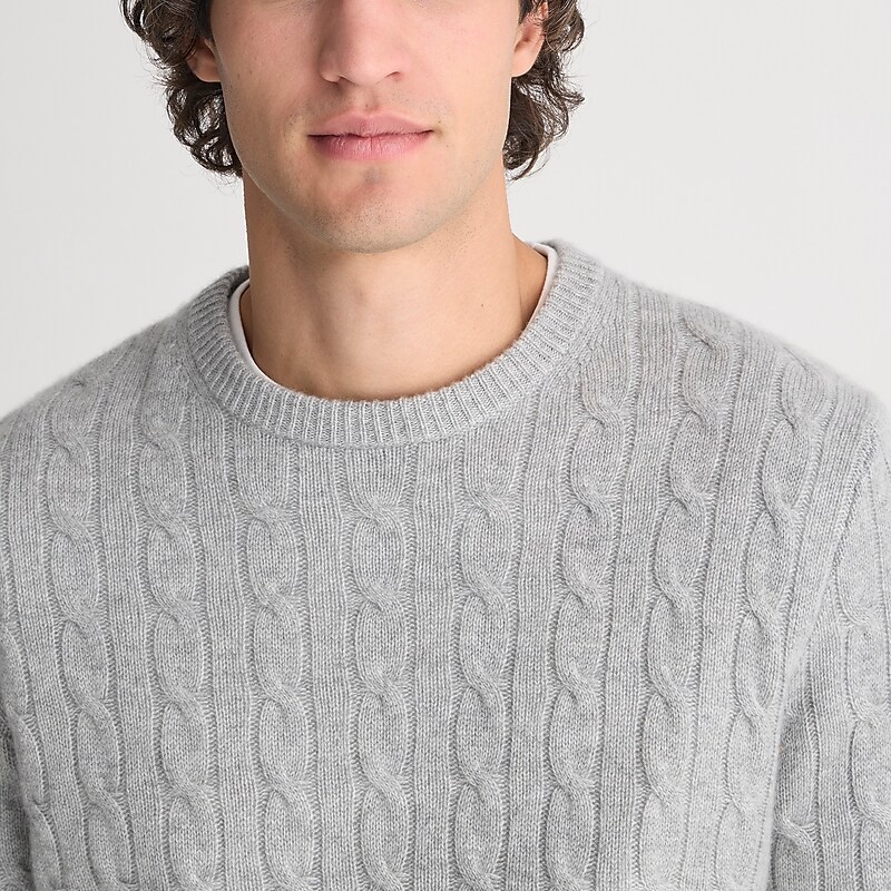 J.Crew Cashmere cable-knit sweater Hthr Grey Online | 04VLAXJZU