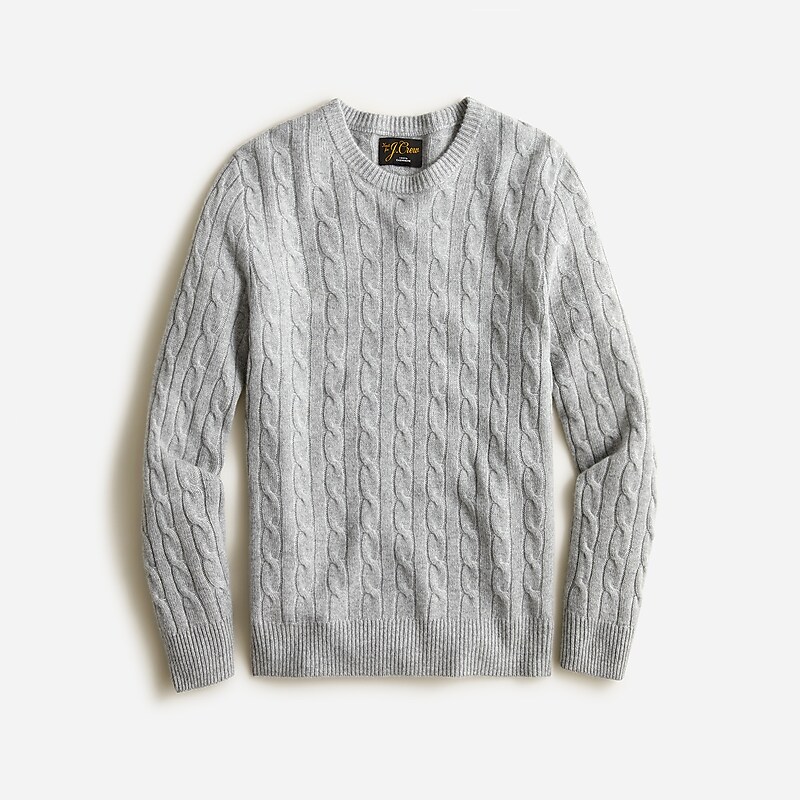 J.Crew Cashmere cable-knit sweater Hthr Grey Online | 04VLAXJZU