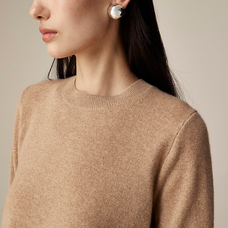J.Crew Cashmere classic-fit crewneck sweater Hthr Camel Clearance | 39GTQWFBN