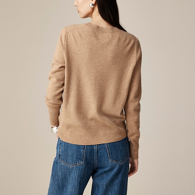 J.Crew Cashmere classic-fit crewneck sweater Hthr Camel Clearance | 39GTQWFBN