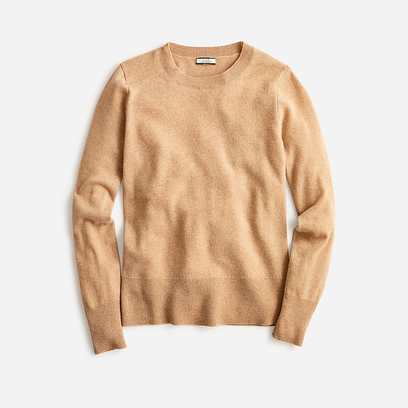 J.Crew Cashmere classic-fit crewneck sweater Hthr Camel Clearance | 39GTQWFBN