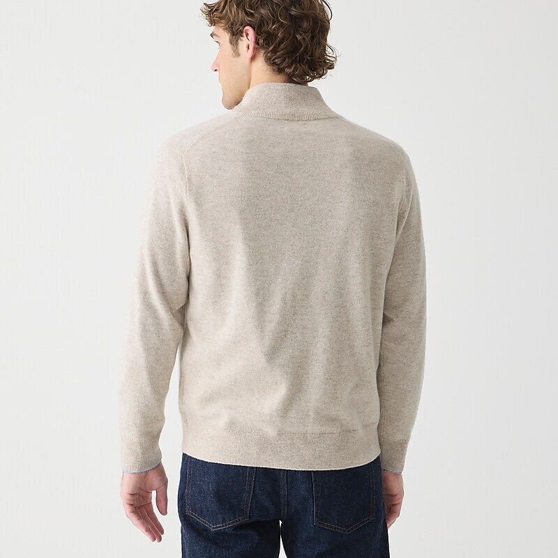 J.Crew Cashmere full-zip sweater Hthr Birch Online | 02UDZAOSN