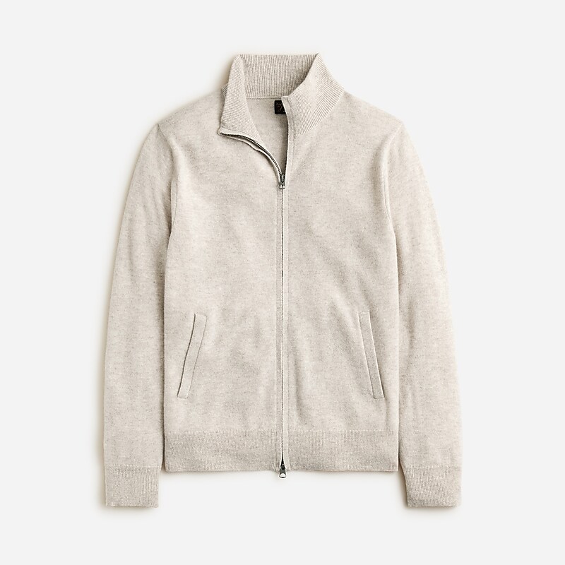 J.Crew Cashmere full-zip sweater Hthr Birch Online | 02UDZAOSN