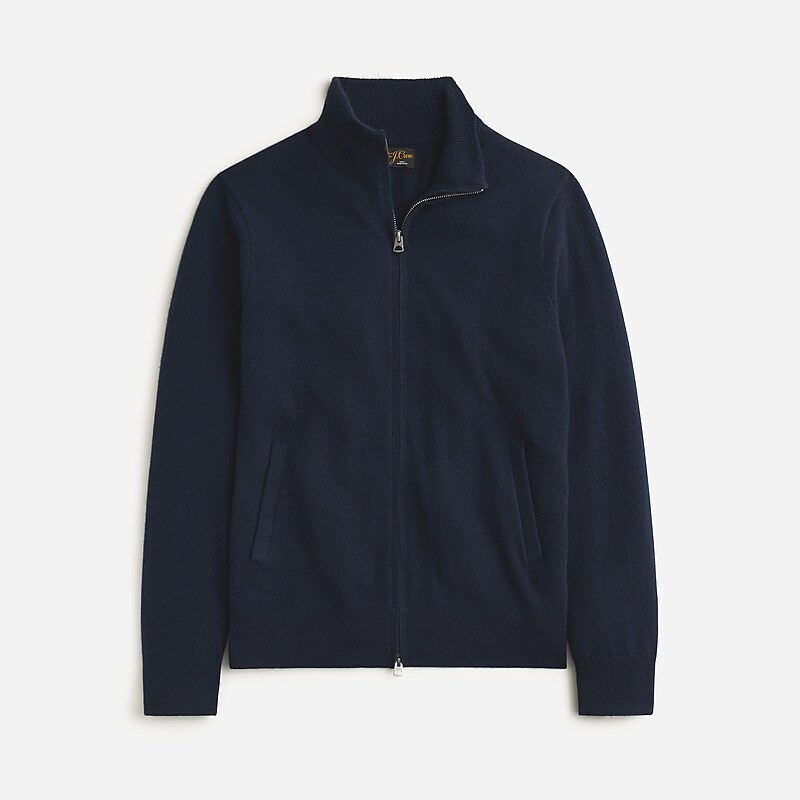 J.Crew Cashmere full-zip sweater Navy Clearance | 39NSFDGMU