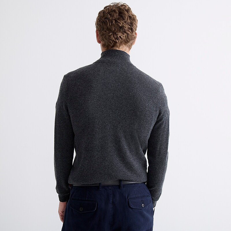 J.Crew Cashmere half-zip sweater Hthr Charcoal Outlet Online | 76MOUPLAI