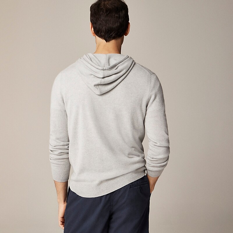 J.Crew Cashmere hoodie Hthr Grey Sale | 23JPDYFMH