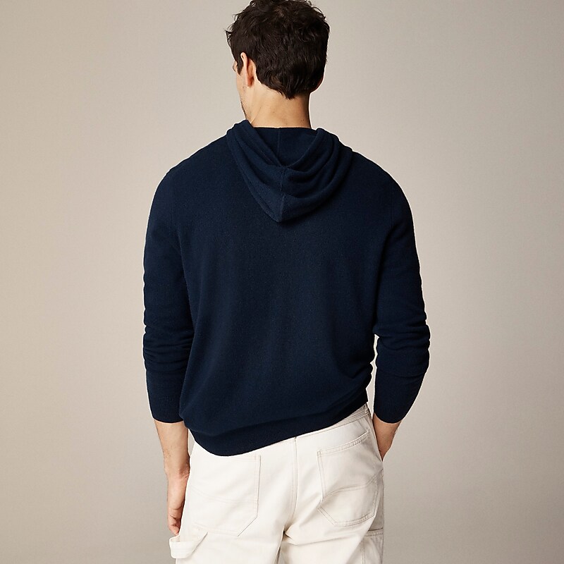 J.Crew Cashmere hoodie Navy Outlet | 97ECQZPDA