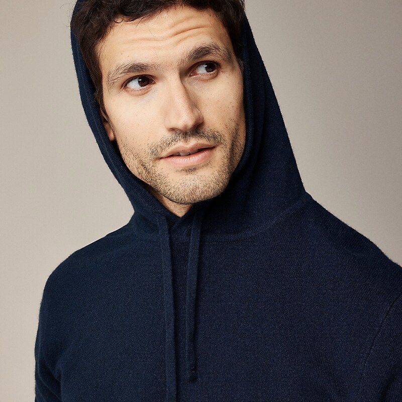 J.Crew Cashmere hoodie Navy Outlet | 97ECQZPDA