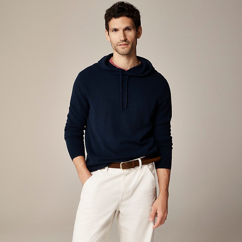 J.Crew Cashmere hoodie Navy Outlet | 97ECQZPDA