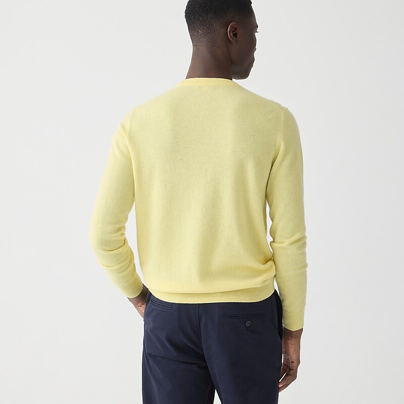J.Crew Cashmere jacquard crewneck sweater Spring Yellow Factory Promo | 69IFUQJZL