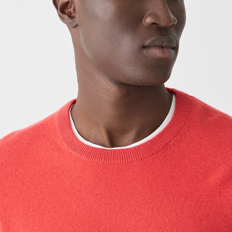 J.Crew Cashmere jacquard crewneck sweater Faded Hibiscus Factory Outlet | 52GZFOMIR