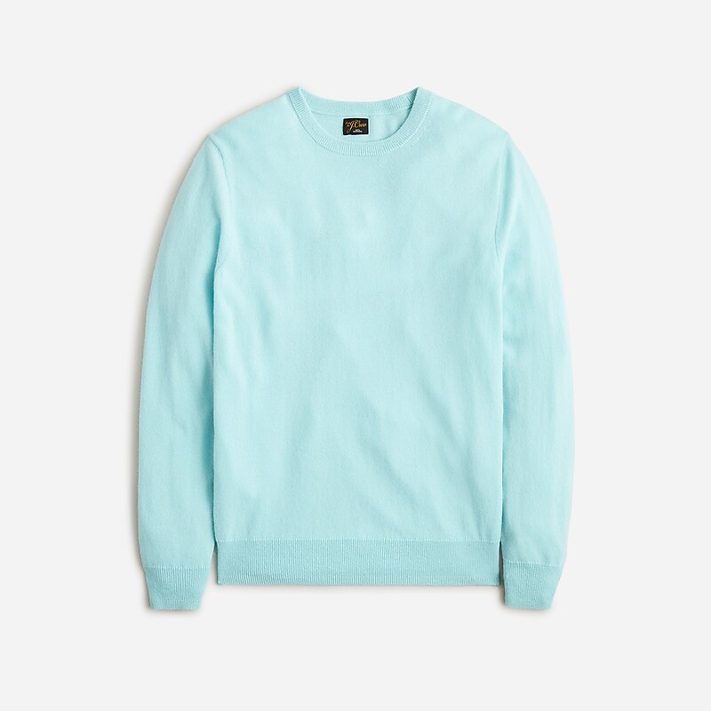 J.Crew Cashmere jacquard crewneck sweater Light Aqua Clearance | 42DOXYBUV