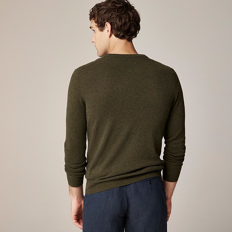 J.Crew Cashmere jacquard crewneck sweater Hthr Elm Online | 84AIJPYZS