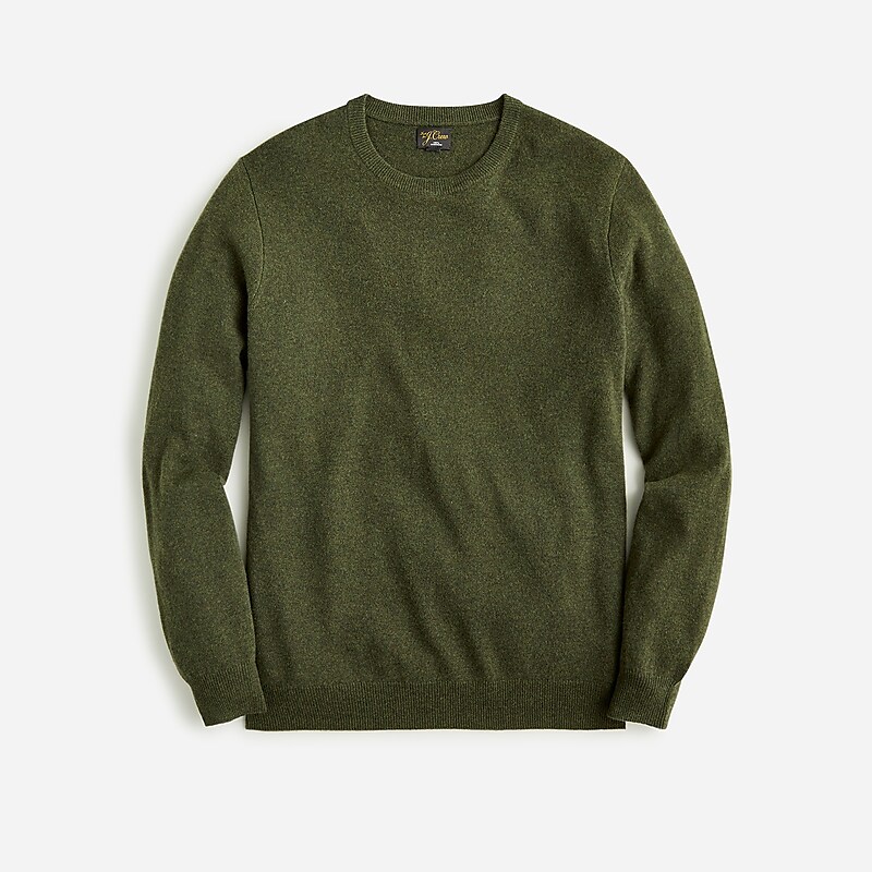 J.Crew Cashmere jacquard crewneck sweater Hthr Elm Online | 84AIJPYZS