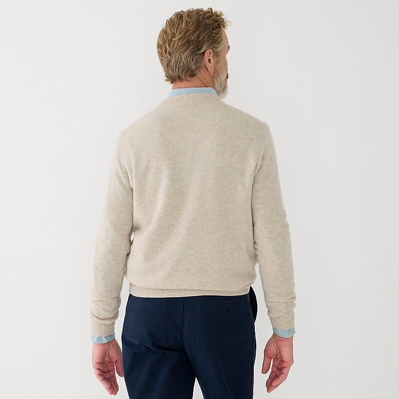 J.Crew Cashmere jacquard crewneck sweater Hthr Birch Outlet | 98PMBEHSK