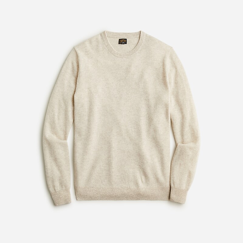 J.Crew Cashmere jacquard crewneck sweater Hthr Birch Outlet | 98PMBEHSK