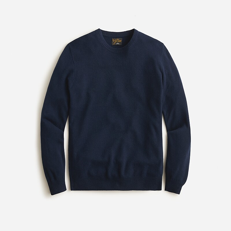 J.Crew Cashmere jacquard crewneck sweater Navy Clearance | 46SLMXBVE