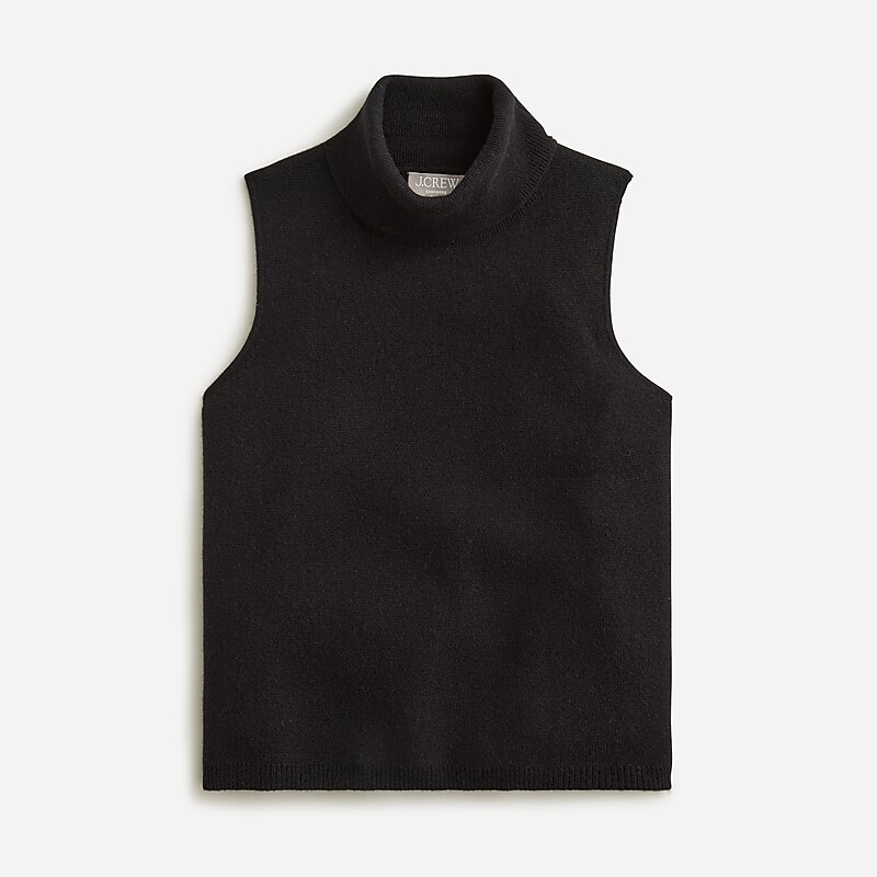 J.Crew Cashmere mockneck sweater shell Black Sale | 21EPRUZVO