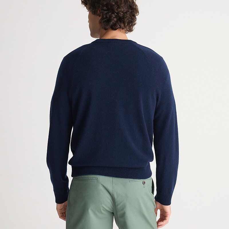 J.Crew Cashmere raglan-sleeve crewneck sweatshirt Navy USA | 15FKACGST
