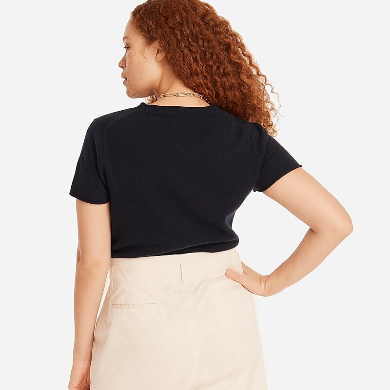 J.Crew Cashmere relaxed T-shirt Navy Factory Outlet | 59IOKGJTS