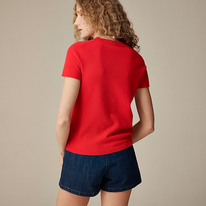 J.Crew Cashmere relaxed T-shirt Vintage Red Factory Promo | 65TDBFUGW