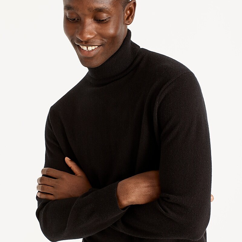 J.Crew Cashmere turtleneck sweater Black Factory Outlet | 54AXNDCIZ